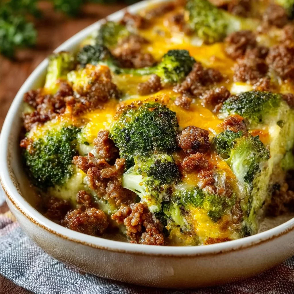 Fitness Casserole with Broccoli and Ground Meat