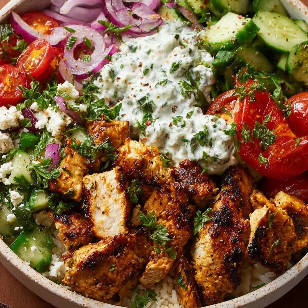 Griechische Hähnchen Bowl