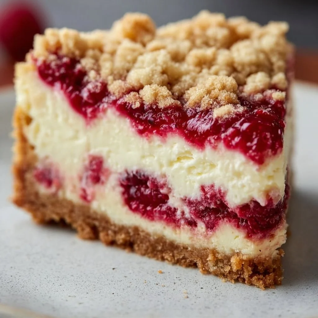 Himbeer-Streuselkuchen mit Joghurt-Cheesecake