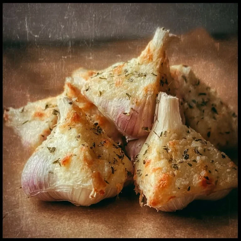 Leckere Knoblauch Ecken frisch aus dem Ofen, ideal als Snack oder Beilage.