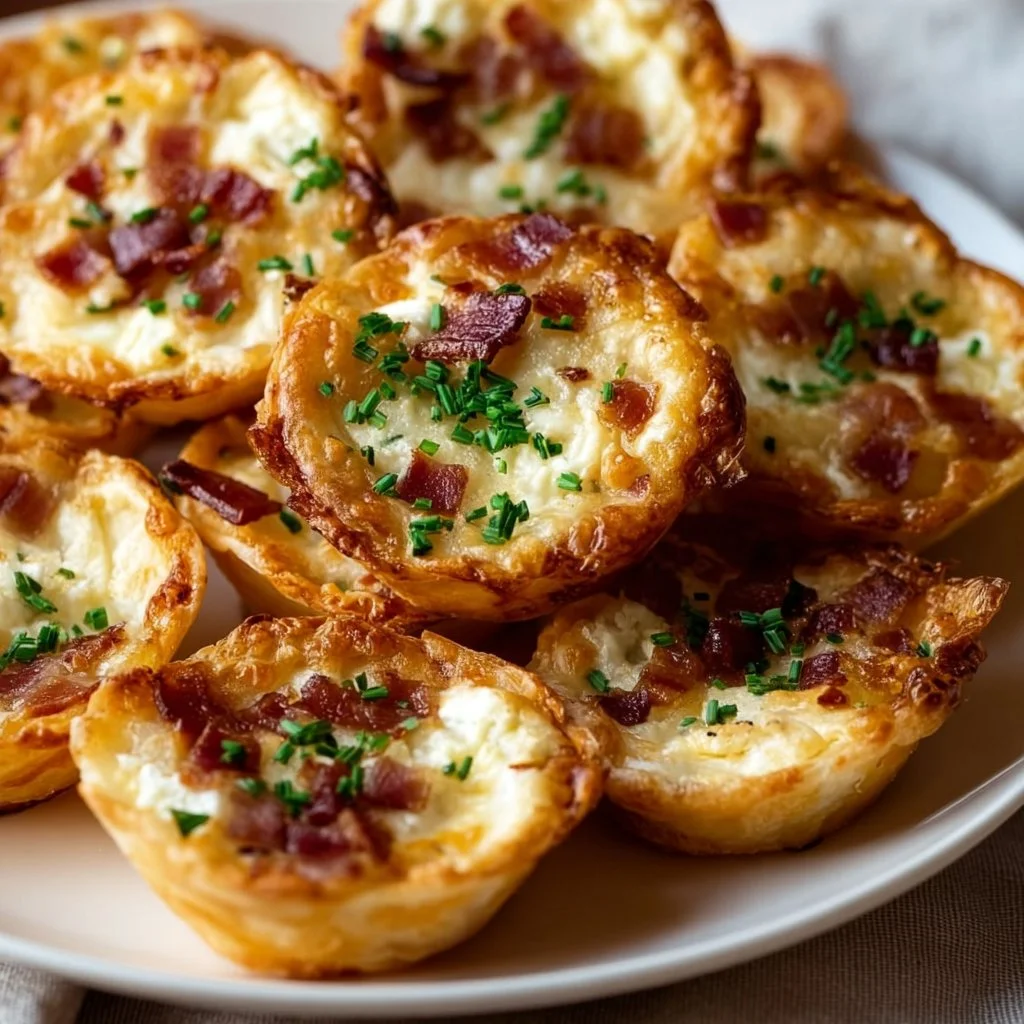 Knusprige Mini Tarte Flambée Häppchen