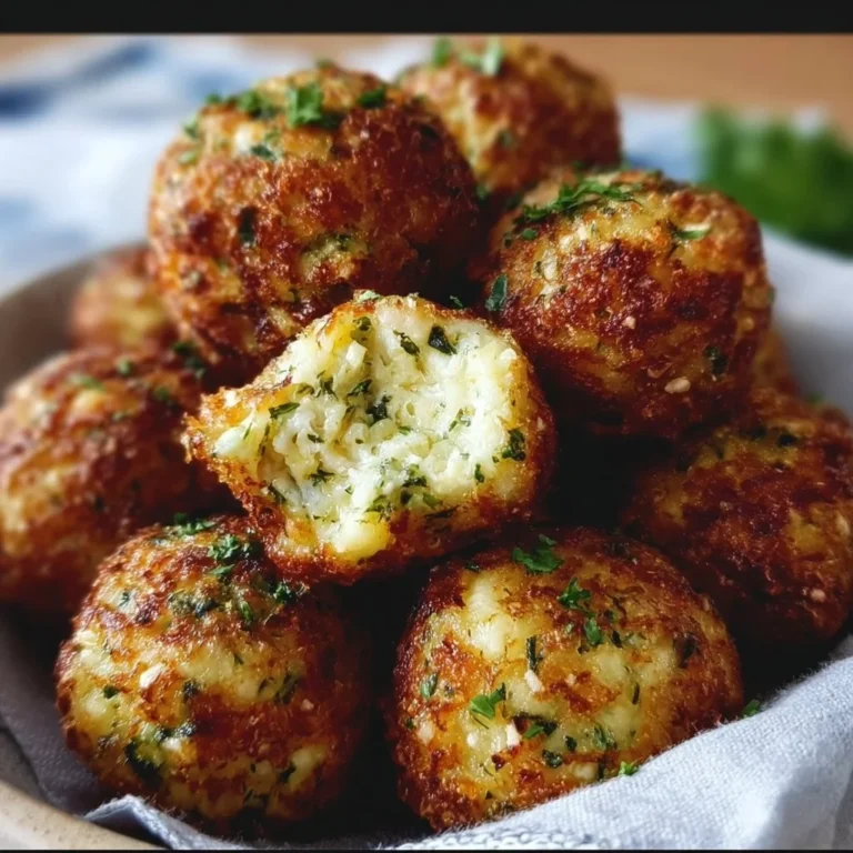 Knusprige Zucchini Feta Bällchen auf einem Teller serviert