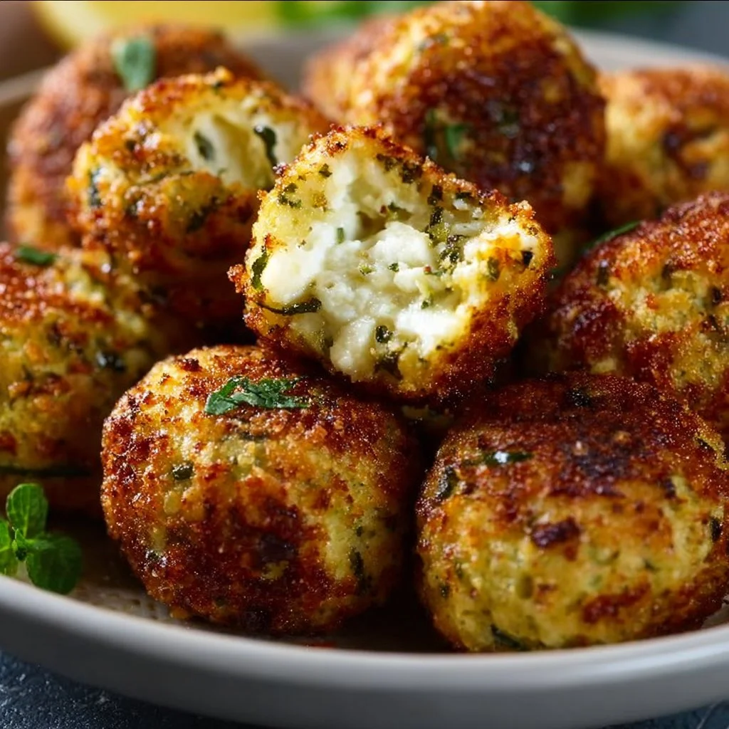 Knusprige Zucchini-Feta-Bällchen