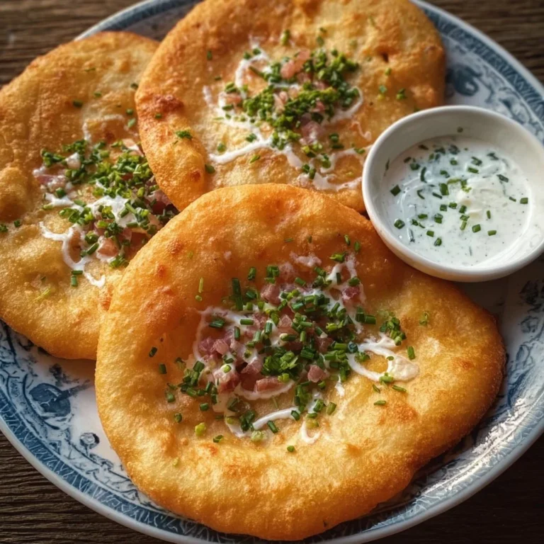 Köstliche Langos aus der Heißluftfritteuse mit knuspriger Oberfläche
