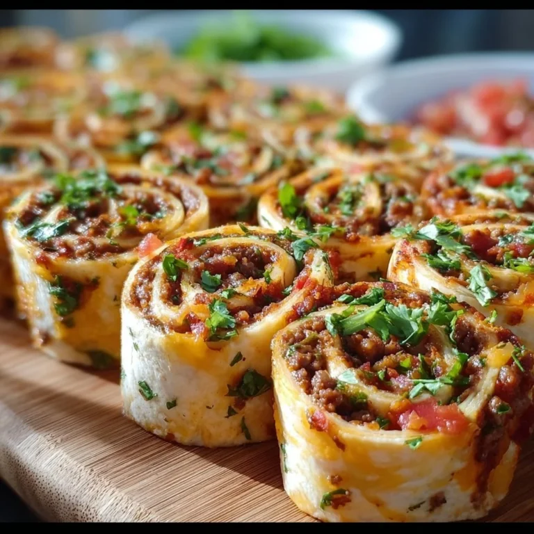 Leckere Taco Pinwheels, ideal für Partys und als Appetizer serviert.