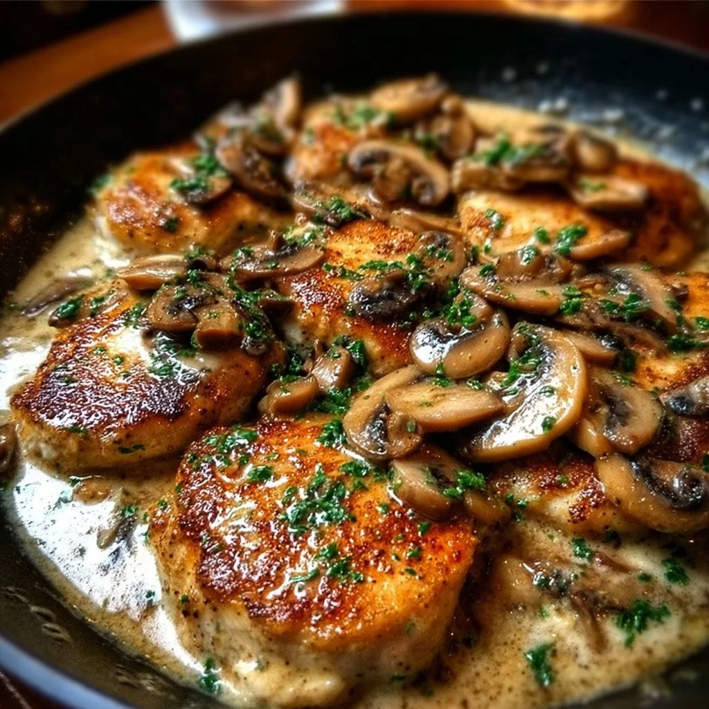 Leckere Low Carb Hähnchen Pilz Pfanne mit frischen Zutaten zubereitet