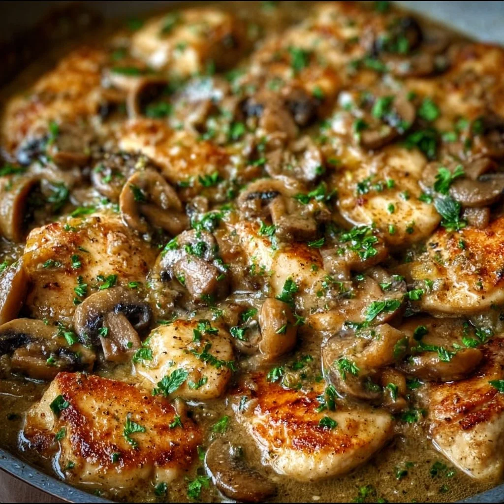 Low Carb Hähnchen-Pilz-Pfanne