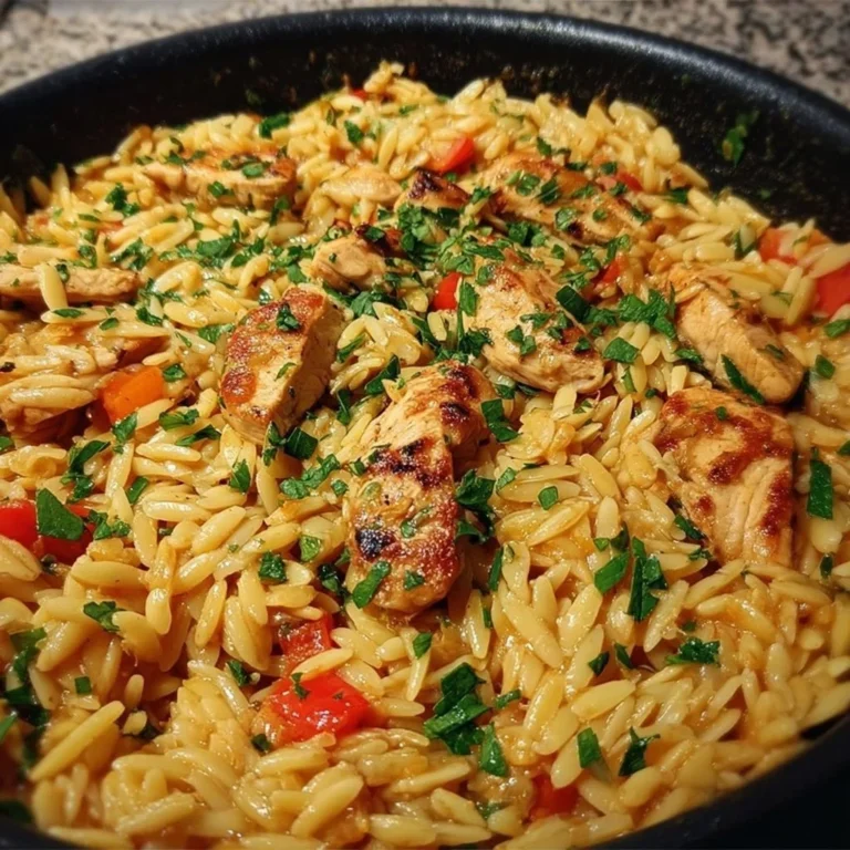 One Pot Orzo Pasta mit Hähnchen – Schnelles und schmackhaftes Rezept für ein einfaches Abendessen