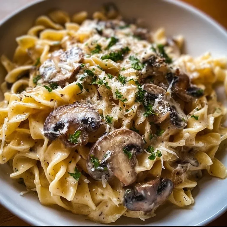 Pilzcremesoße Pasta für ein schnelles und einfaches Abendessen