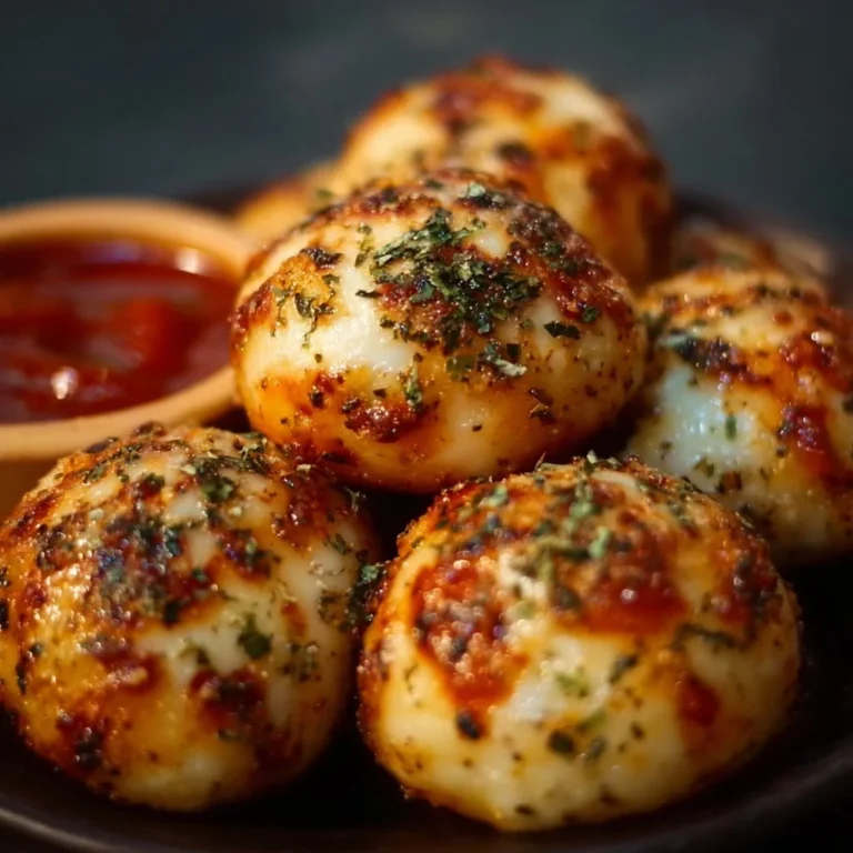 Leckere Pizza Bällchen, frisch zubereitet und serviert