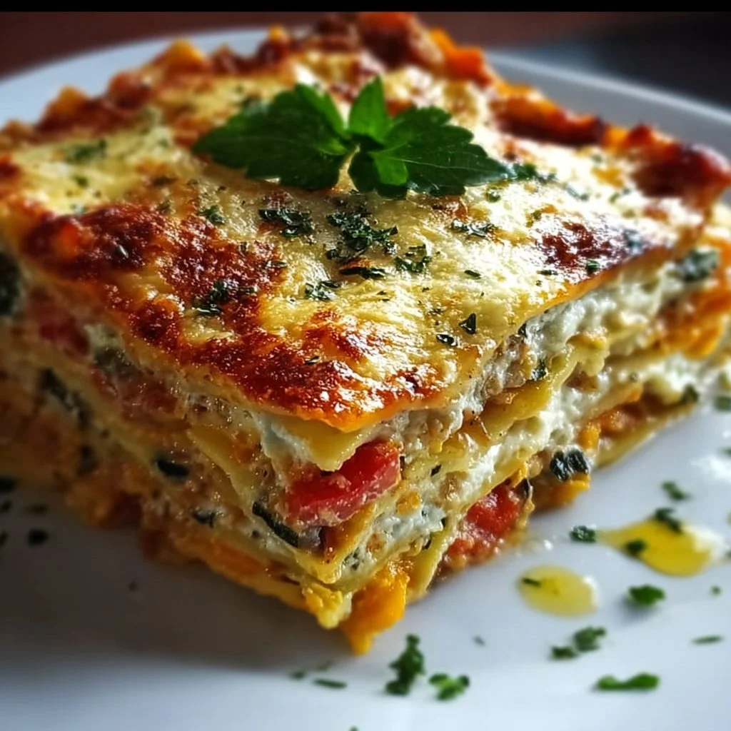 Proteinreiche Gemüse-Lasagne mit frischem Gemüse und herzhaftem Geschmack.