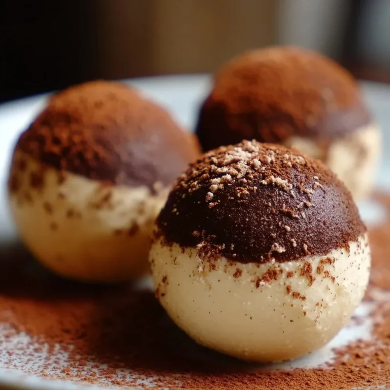 Verführerische Tiramisu-Kugeln im Teller serviert