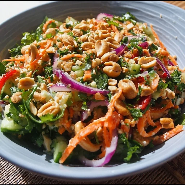Asiatischer Erdnusssalat mit frischen Zutaten und knackigen Erdnüssen