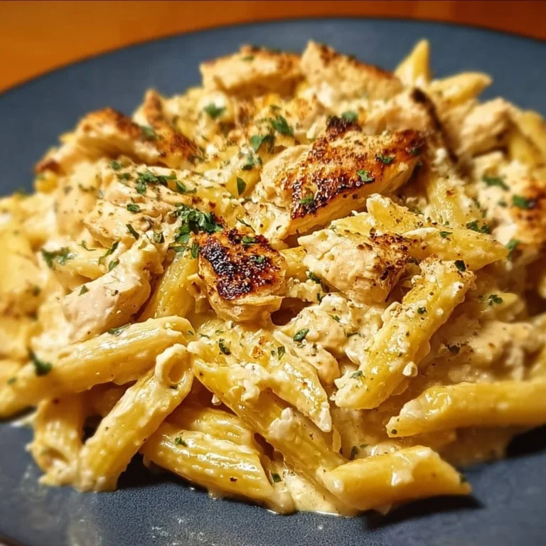 Cremige Hähnchen-Feta-Pasta mit frischen Zutaten und cremiger Sauce
