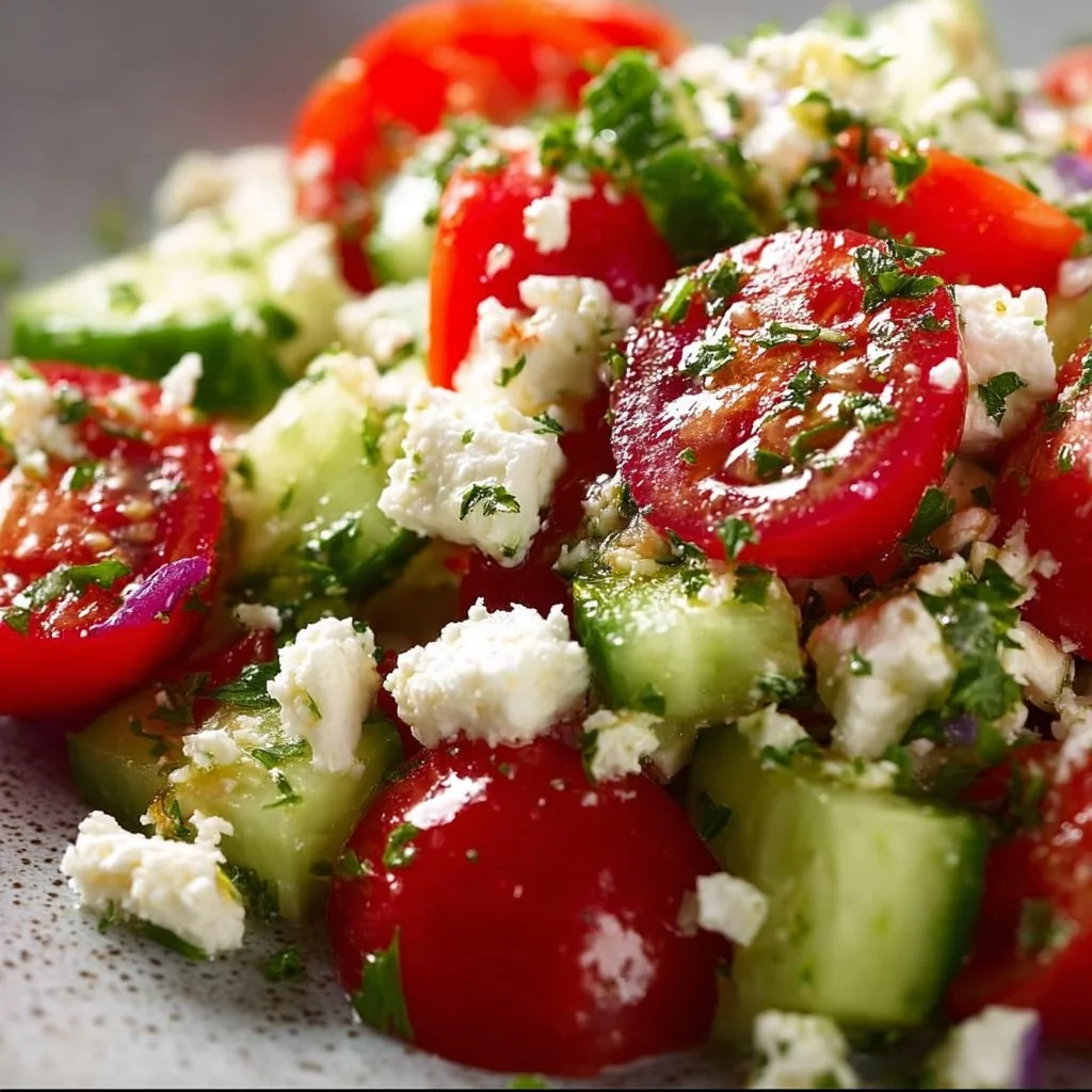 Dein Mediterraner Feta Salat: Gurke & Tomate purer Genuss!