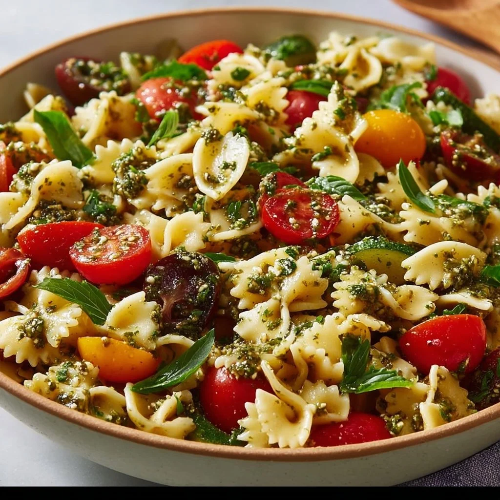 Der beste Mediterrane Nudelsalat mit Pesto für Sommerfeiern