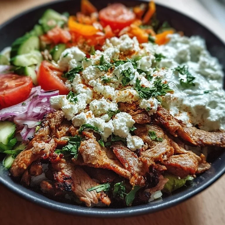 Leckere Döner-Bowl mit frischen Zutaten und würzigem Fleisch