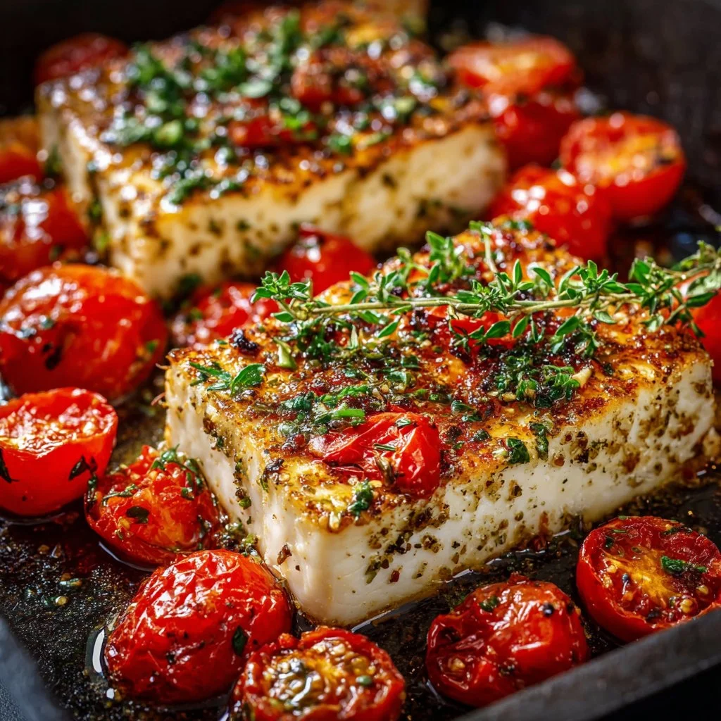 Feta vom Grill mit Tomaten und Kräutern – einfach & mediterran