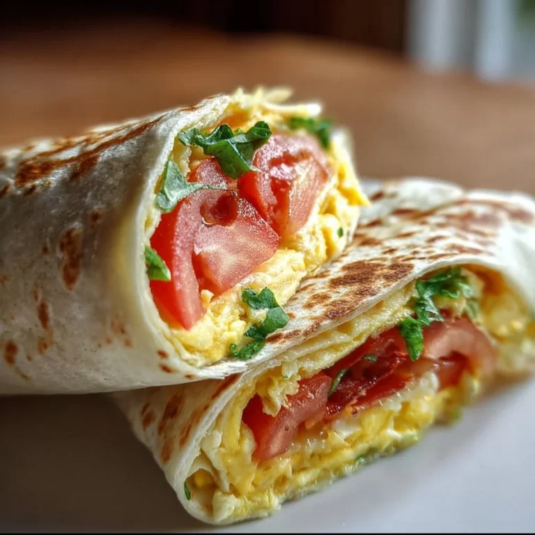 Leckere Frühstückswraps mit frischen Zutaten zum Frühstück