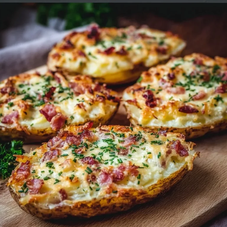 Gefüllte Kartoffeln nach Flammkuchen-Art mit herzhaften Zutaten