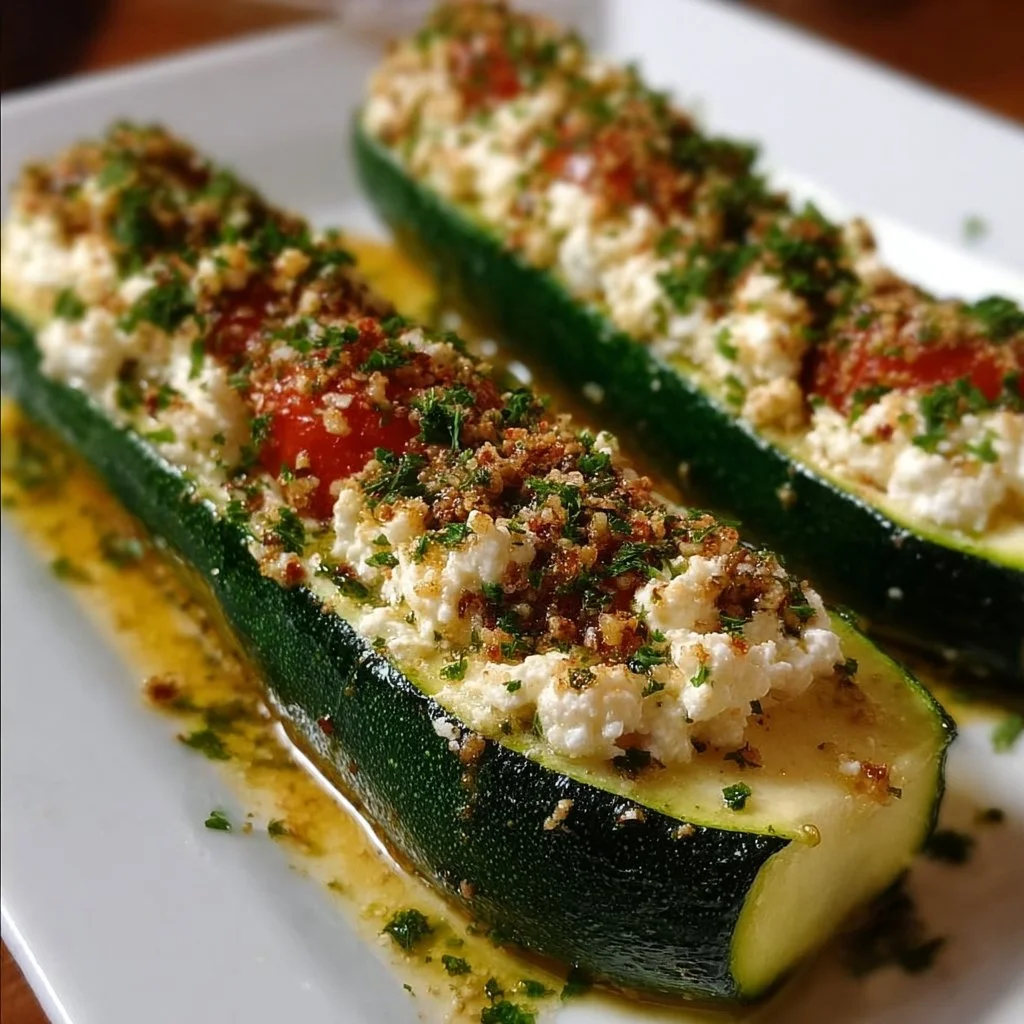 Gefüllte Zucchini mit Feta - ein gesundes und schmackhaftes Gericht