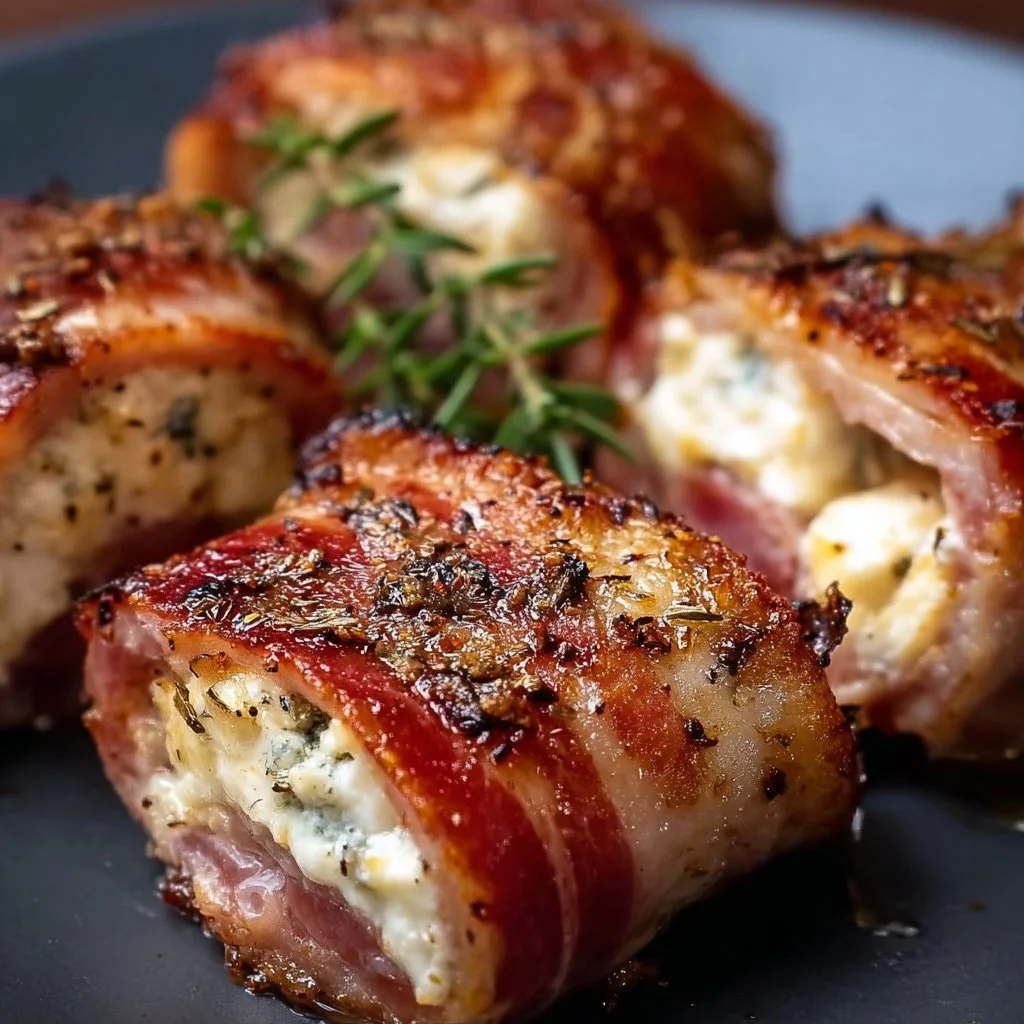 Gegrillte Feta-Schinkenröllchen