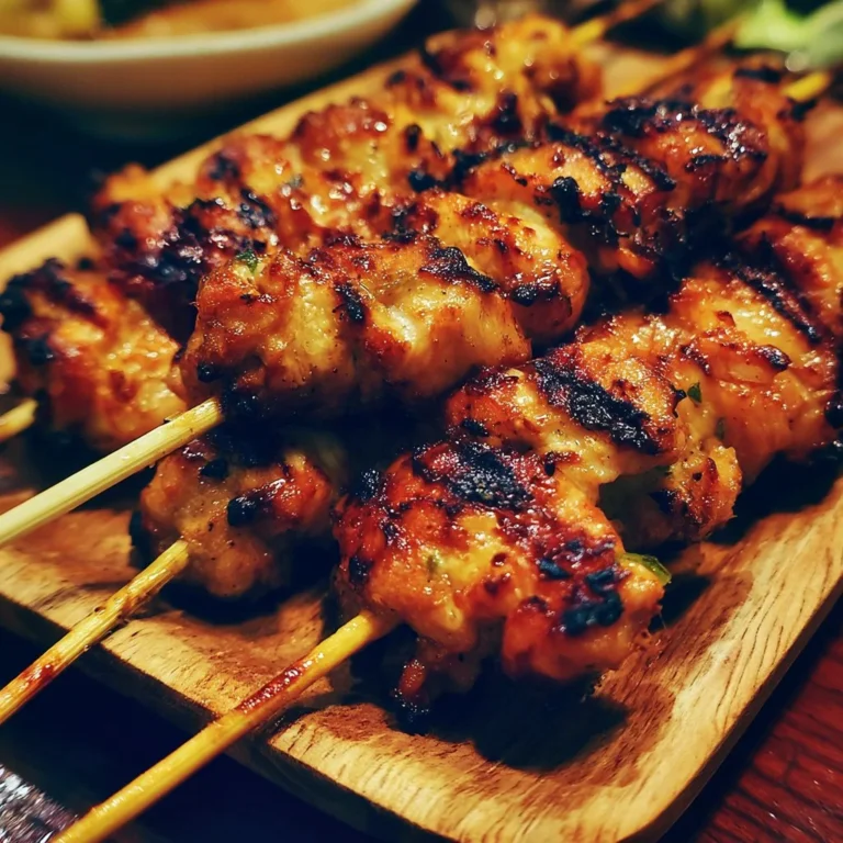 Gegrillte Thai Kokosnuss Hähnchenspieße auf einem Grill