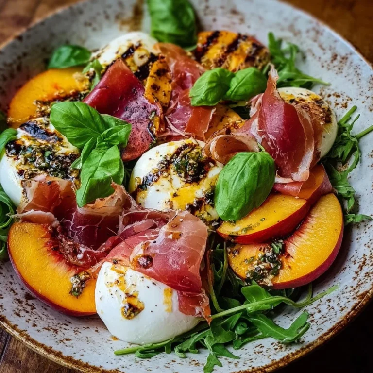 Gegrillter Nektarinen Burrata Prosciutto Salat mit frischen Zutaten