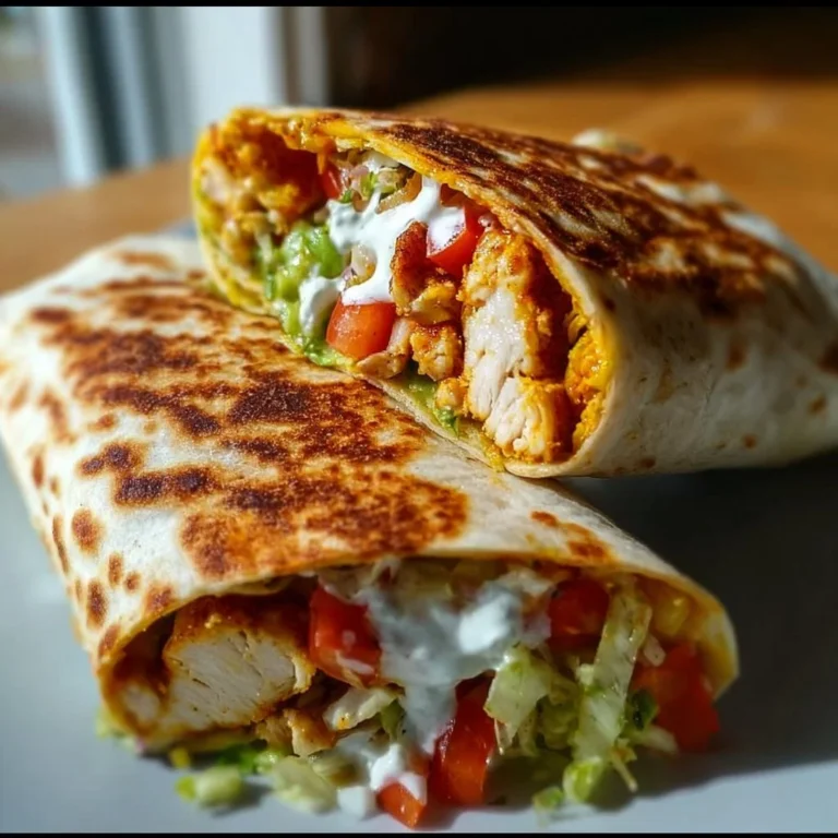 Gesunder und knuspriger Chicken Crunch Wrap mit frischen Zutaten