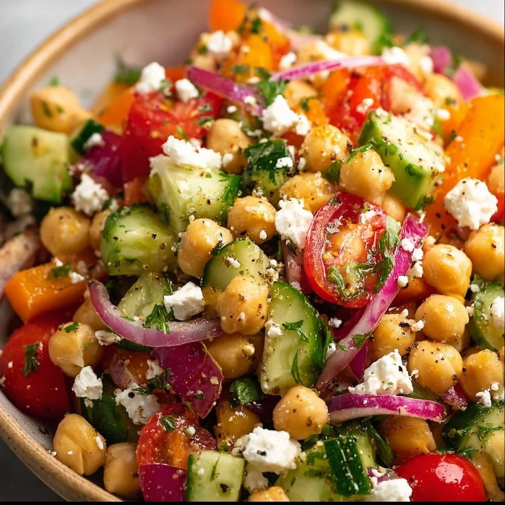 Griechischer Kichererbsensalat