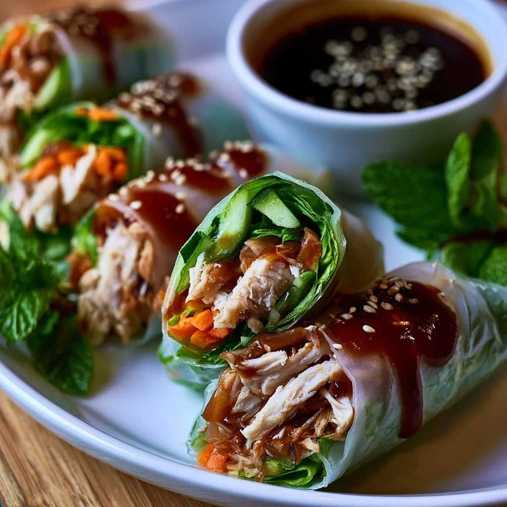 Hähnchen Teriyaki Reispapier Frühlingsrollen: Frisch & Lecker!