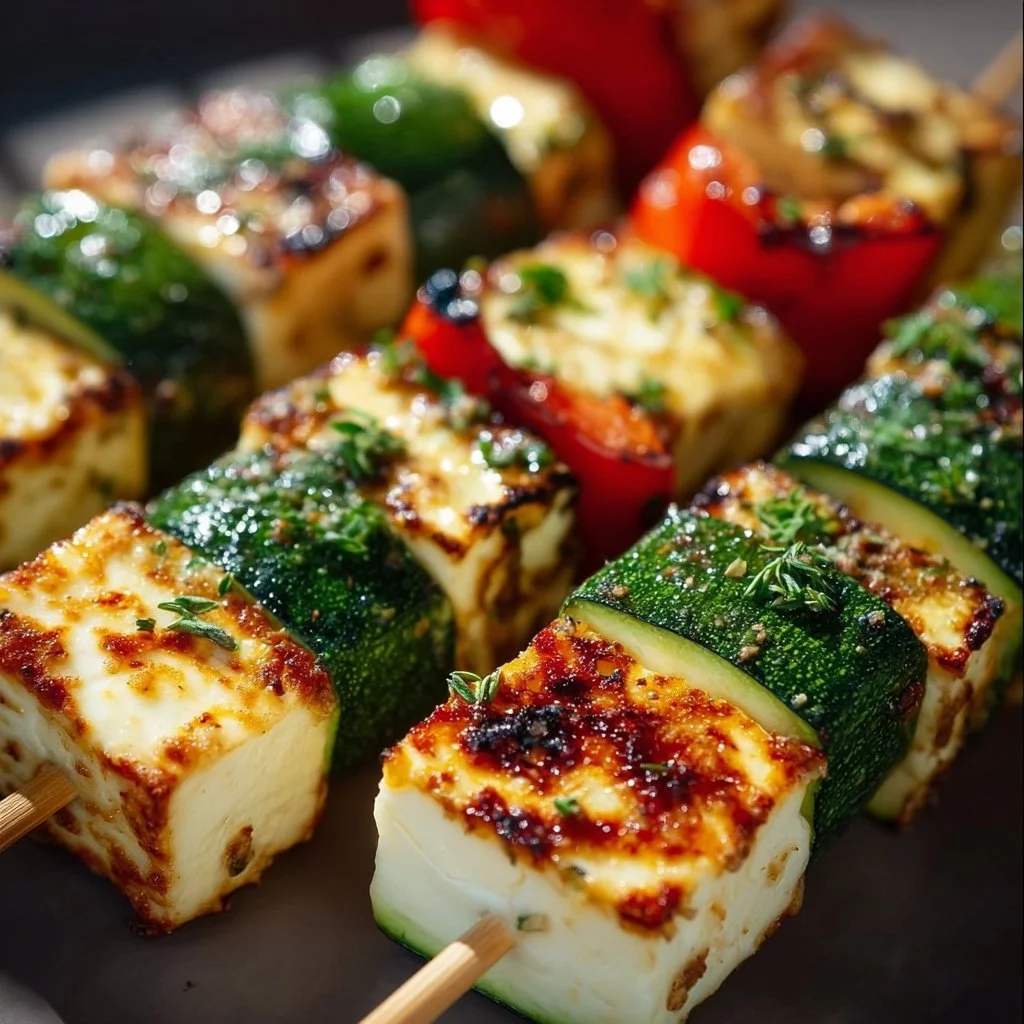 Halloumi Zucchini Spieße Vom Grill: Sommerlich, Lecker & Vegetarisch