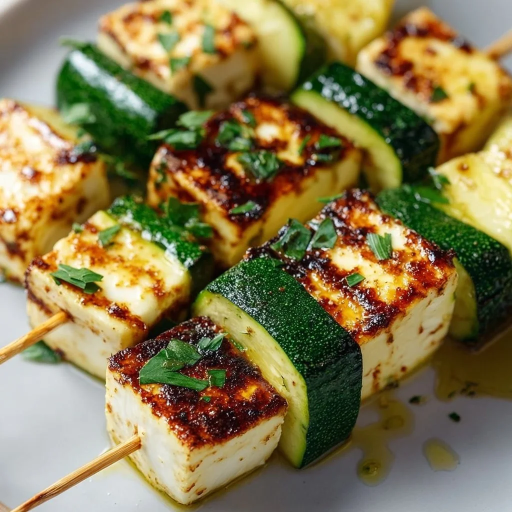 Halloumi Zucchini Spieße Vom Grill: Sommerlich, Lecker & Vegetarisch