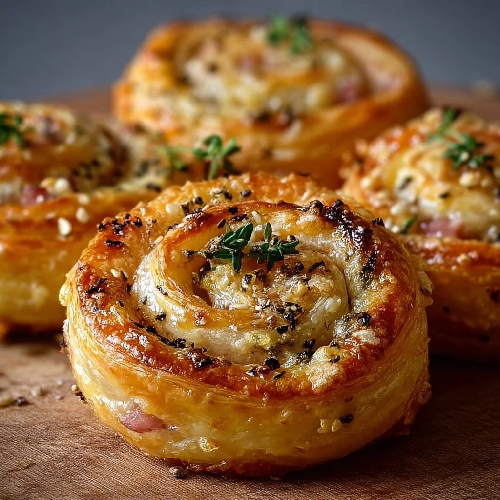 Herzhafte Blätterteigschnecken