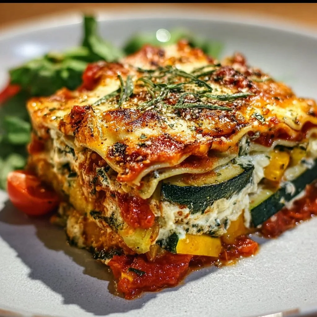 High Protein Veggie Lasagne mit frischem Gemüse und gesunden Zutaten