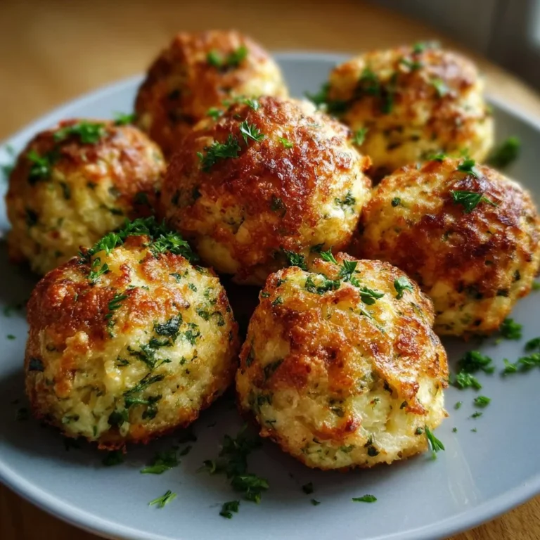 Leckere Käse Lauch Bällchen auf einem Tisch serviert