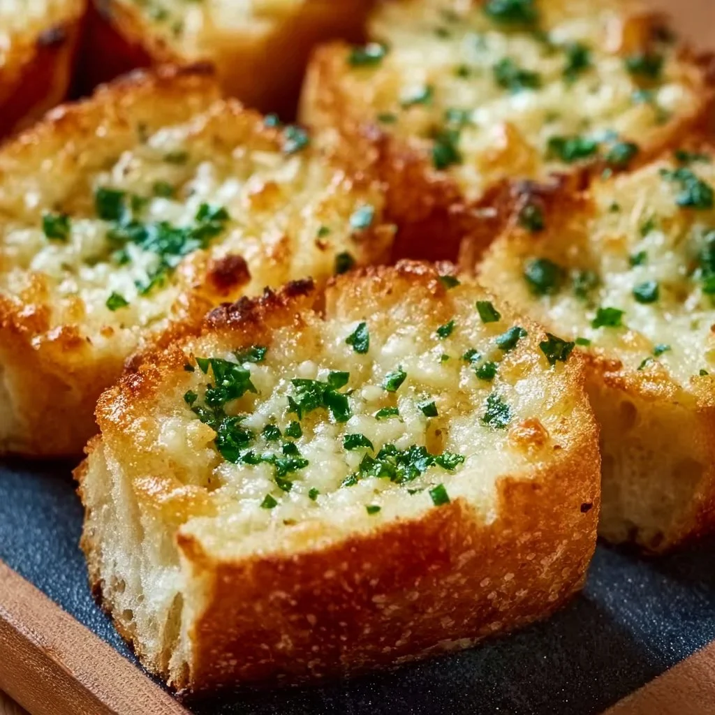 Käsige Knoblauchbrot Häppchen