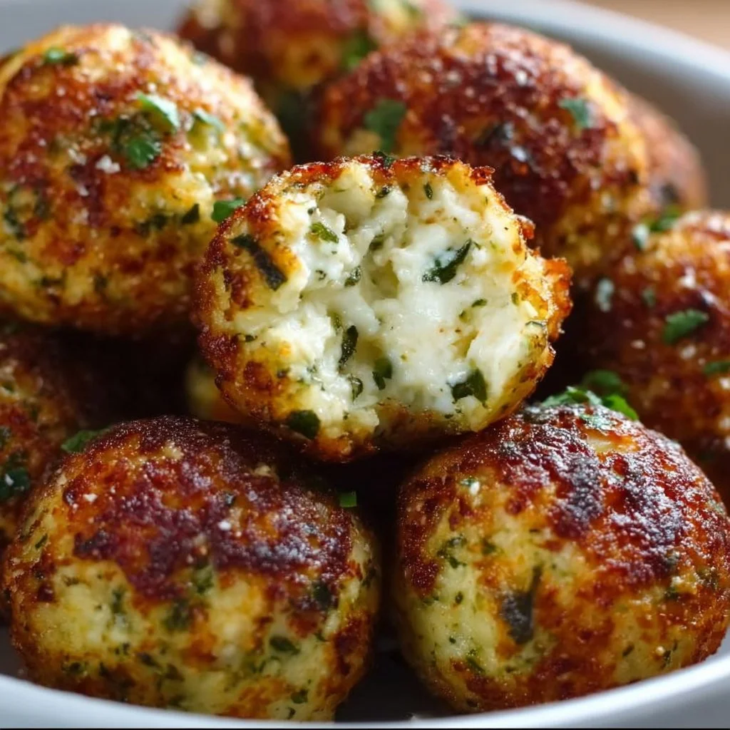Knusprige Zucchini-Feta-Bällchen aus dem Ofen