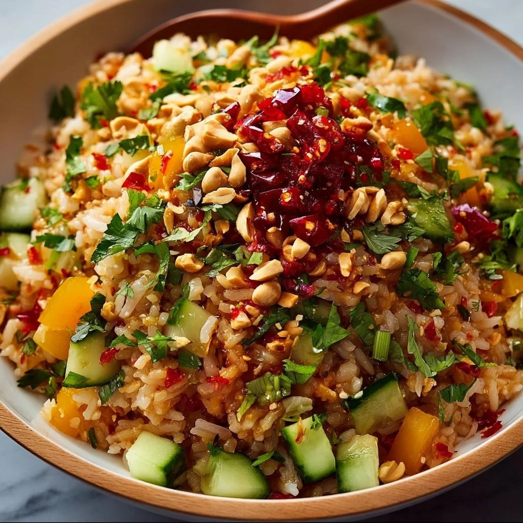 Knuspriger Erdnuss-Chili Reissalat: Das perfekte Sommer-Rezept!