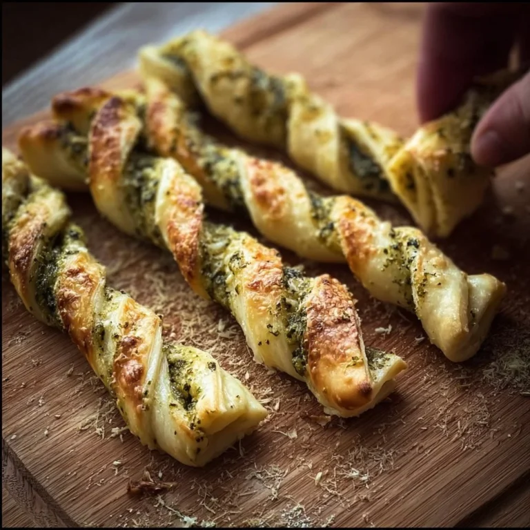 Köstliche Pesto-Twists mit Mozzarella auf einem Teller