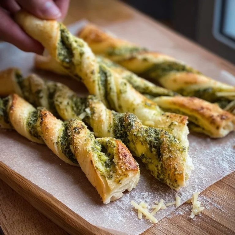 Köstliche Pesto-Twists mit Mozzarella, perfekt für Snacks oder Vorspeisen.
