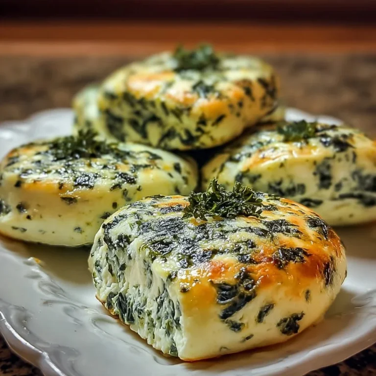 Köstliche Spinat Hüttenkäse Flagels auf einem Teller serviert.