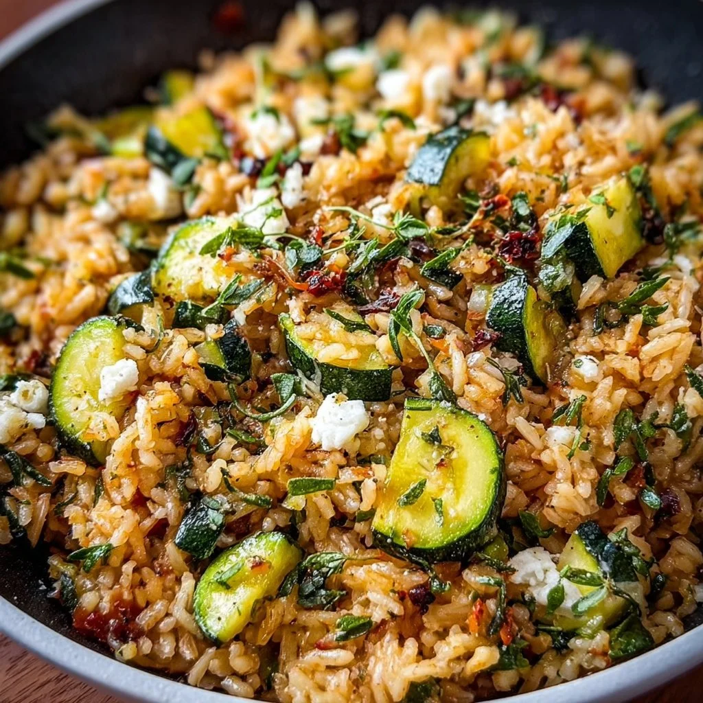 Mediterrane Zucchini-Reis-Pfanne
