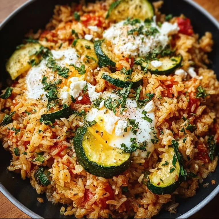 Leckere Mediterrane Zucchini Reis Pfanne mit frischen Zutaten