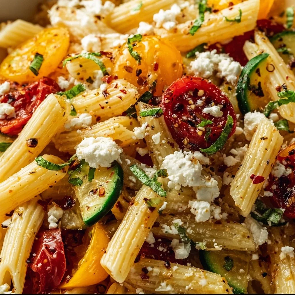Mediterranean Pasta Salad with Tomatoes and Feta