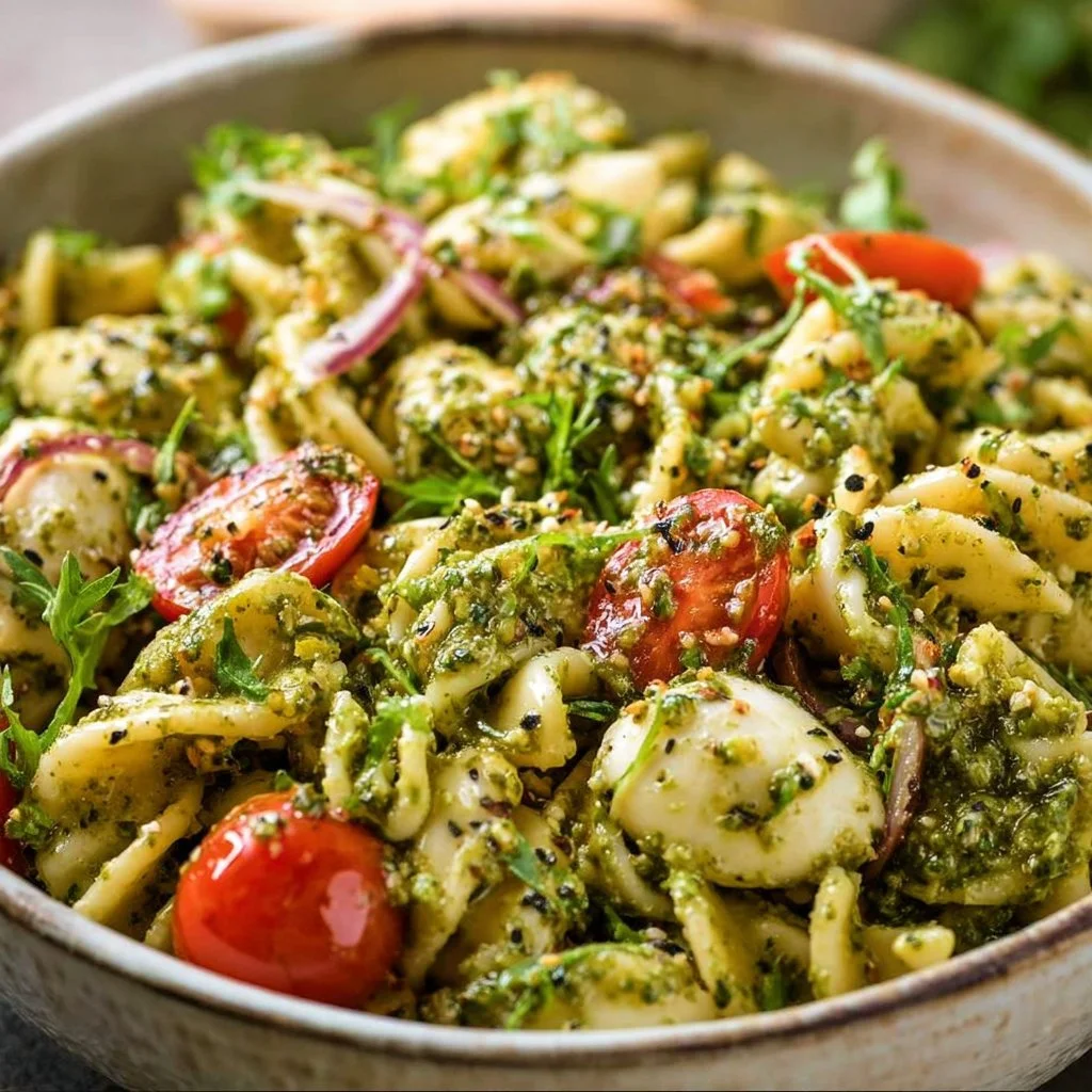 Nudelsalat mit Pesto – einfach & mediterran