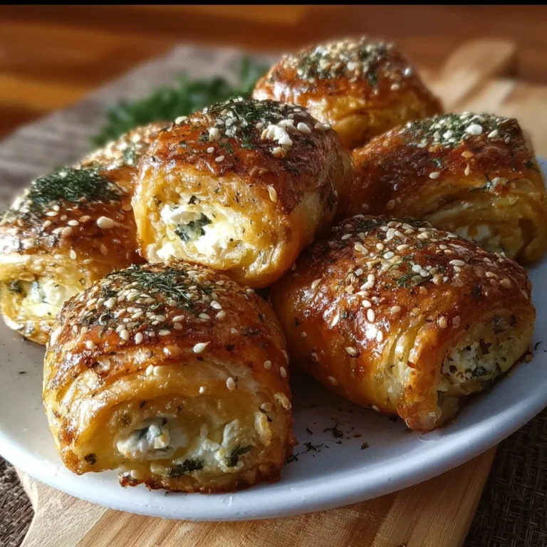 Ofen Feta Röllchen frisch aus dem Ofen, appetitlich angerichtet.