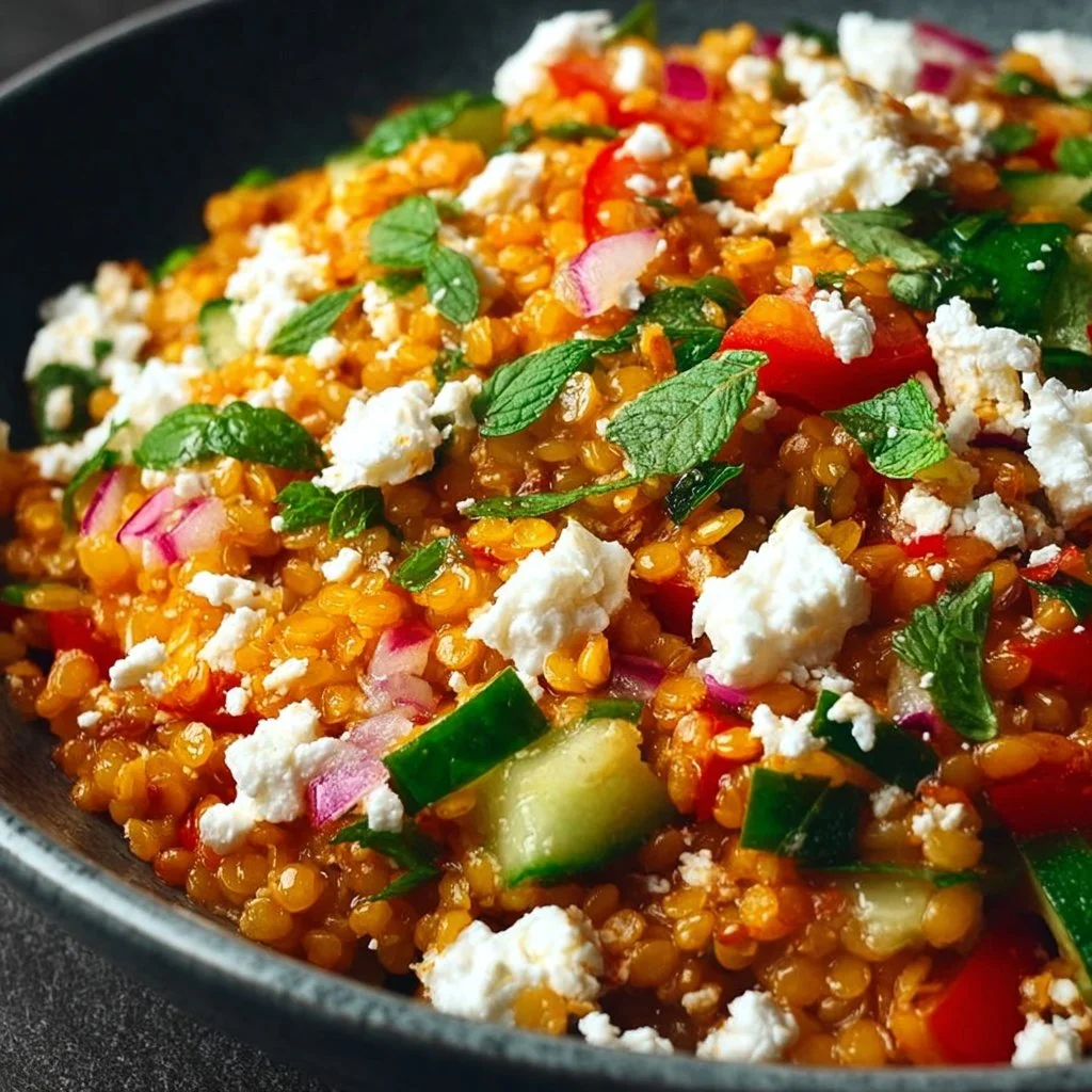 Oriental Red Lentil Salad with Feta Enjoy Simply!