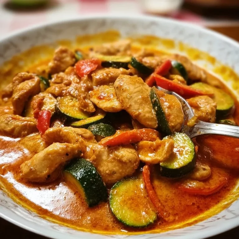 Leckeres Paprika Zucchini Hähnchen Rezept mit frischen Zutaten