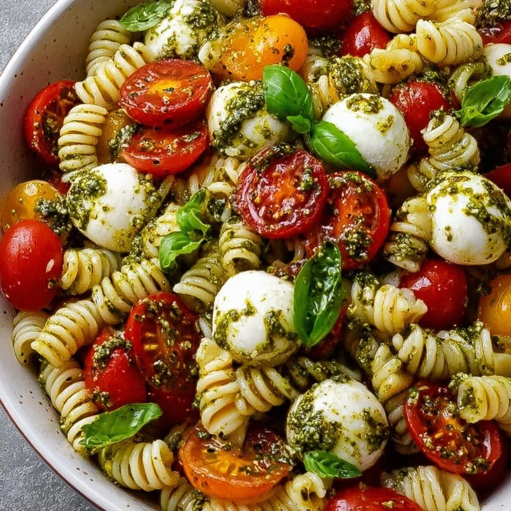 Pesto-Nudelsalat mit Tomaten und Mozzarella: Ein Unglaubliches Ultimatives Rezept für 5 Personen